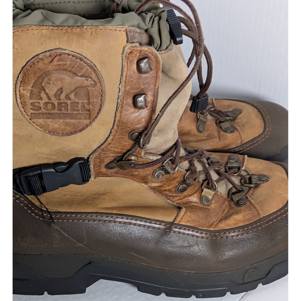 Sorel Men's Pac Boots Size 11 Brown Leather Winter Snow Boots